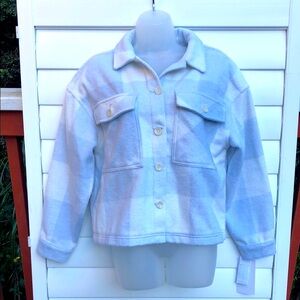 NWT Calvin Klein jeans Plaid Shacket in Blue and White